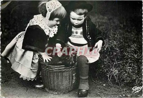 Cartes postales moderne Costumes Bretons Couples de Jeunes Enfants Folklore