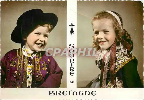 Cartes postales moderne Sourire de Bretagne Enfants en costume de Plougastel Daoulas Folklore