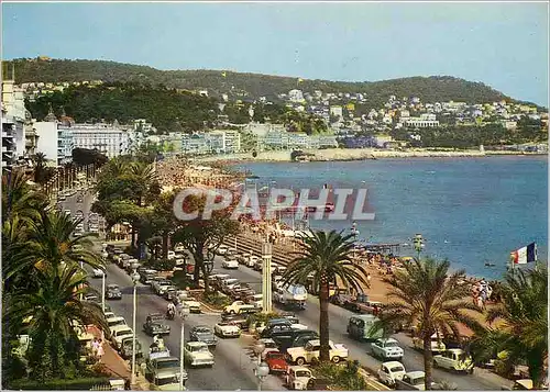 Cartes postales moderne Cote d'Azur Nice La Promenade des Angalis au fond le Mont Baro