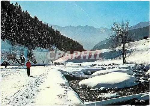 Moderne Karte Les Pyrenees Sous la Neige Retour dans la vallee