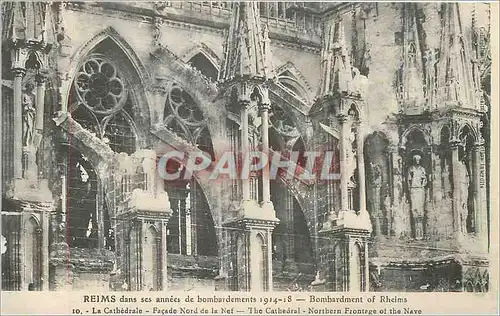 Ansichtskarte AK Reims Dans ses annees de bombardement 1914 18 La Cathedrale Facade Nord de la Nef