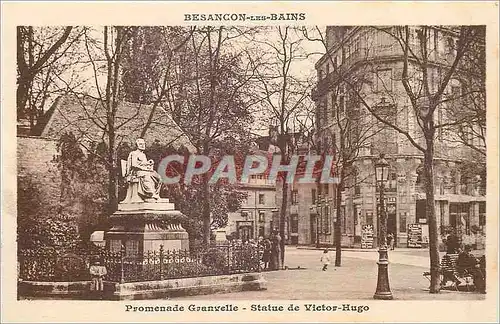 Ansichtskarte AK Besancon les Bains Promenade Granvelle Statue de Victor Hugo