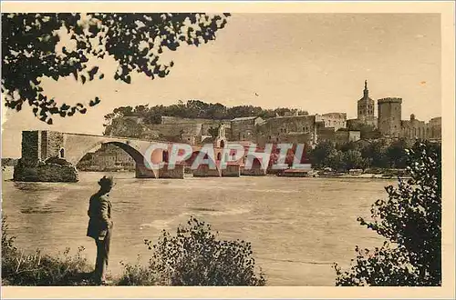 Ansichtskarte AK La Douce France Avignon (Vaucluse) Le Pont Saint Benezet et le Rhone