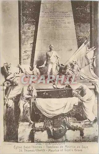 Cartes postales Strasbourg Eglise Thomas Tombeau de Maurice de Saxe
