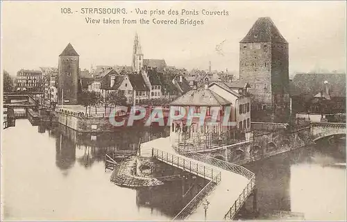 Ansichtskarte AK Strasbourg Vue prise des Ponts Couverts