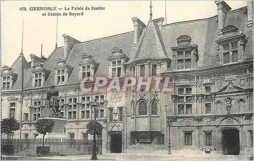 Ansichtskarte AK Grenoble Le Palais de Justice et Statue de Bayard