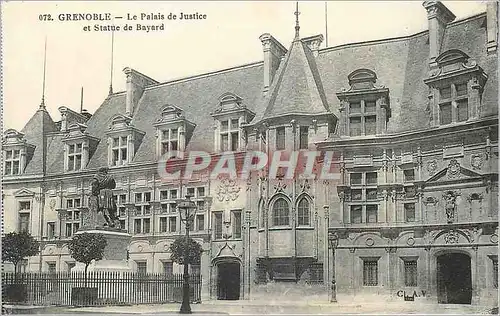 Cartes postales Grenoble Le Palais de Justice et Statue de Bayard