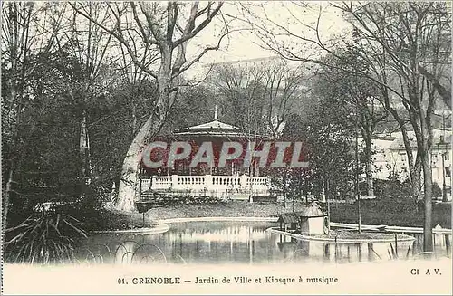 Ansichtskarte AK Grenoble Jardin de Ville et Kiosque musique