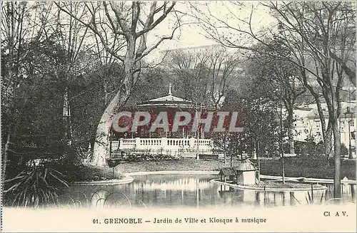 Cartes postales Grenoble Jardin de Ville et Kiosque musique