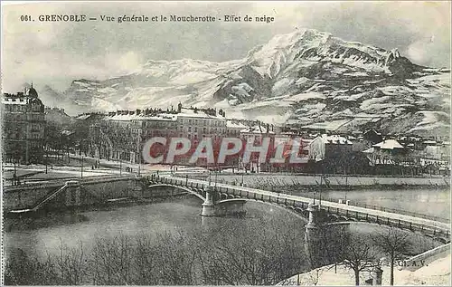 Cartes postales Grenoble Vue generale et le Moucherotte Effet de neige