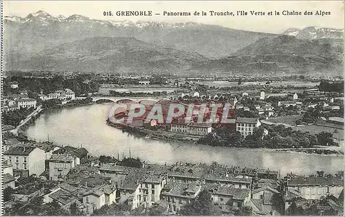 Ansichtskarte AK Grenoble Panorama de la Tronche l'Ile verte et la Chaine des Alpes