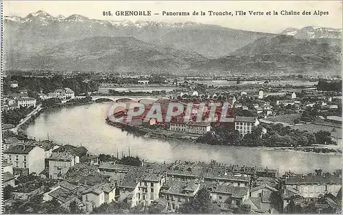 Cartes postales Grenoble Panorama de la Tronche l'Ile verte et la Chaine des Alpes