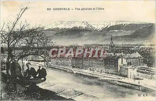 Cartes postales Grenoble vue generale et l'Isere