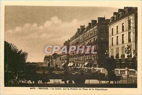 Cartes postales Rennes Le Jardin sur la Vilaine ou Place de la Republique