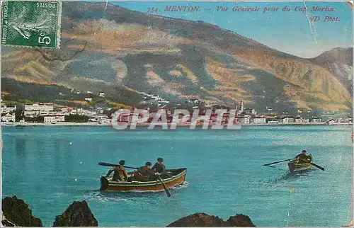 Cartes postales Menton Vue generale prsie du Cap Martin