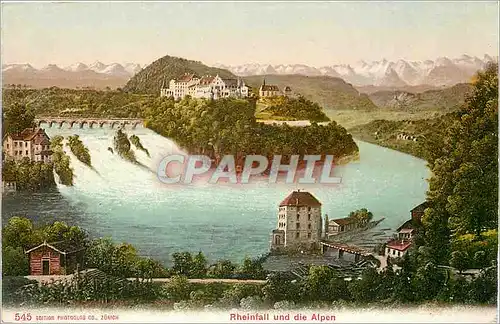 Cartes postales Rheinfall und die Alpen