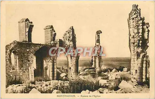 Cartes postales Montfaucon Ruines de l'Eglise