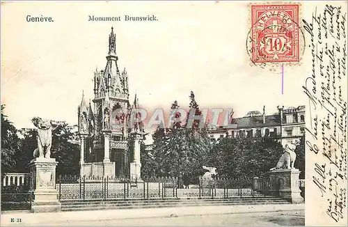 Cartes postales Geneve Monument Brunswick