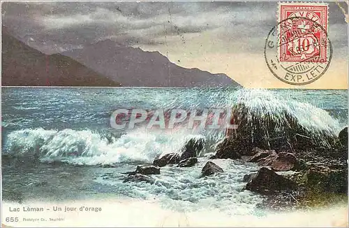 Cartes postales Lac Leman Un jour d'orage