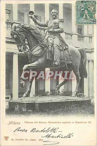 Cartes postales Milano Palazzo del Senato Monumento equstre a Napoleone III
