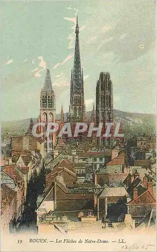 Cartes postales Rouen Les Fleches de Notre Dame