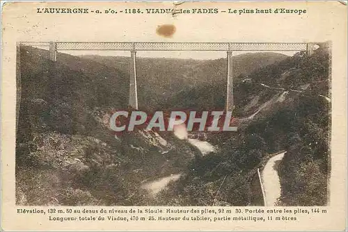 Ansichtskarte AK L'Auvergne Viaduc les Fades Le Plus haut d'Europe