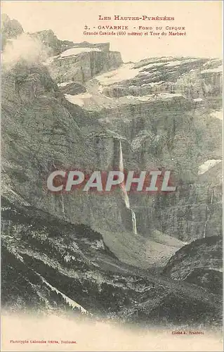 Cartes postales Gavarnie Fond du Cirque Grande Cascade