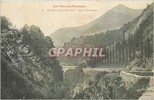 Ansichtskarte AK Les Pyrenees Gorges de St Sauveur Pont Napoleon