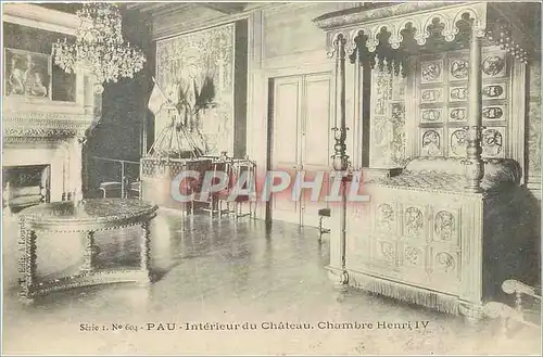 Ansichtskarte AK Pau Interieur du Chateau Chambre Henri IV