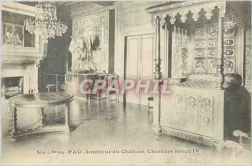 Cartes postales Pau Interieur du Chateau Chambre Henri IV