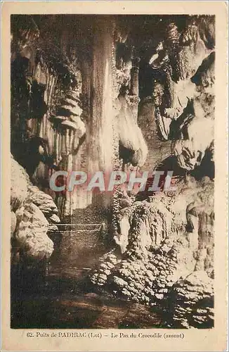 Cartes postales Puits de Padirac Lot Le Pas Crocodile amont