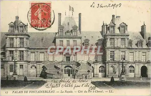 Cartes postales Palais de Fontainebleau La Facade Cote du Fer a Cheval