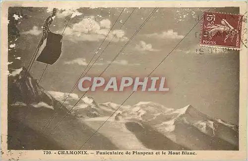 Cartes postales Chamonix Funiculaire de Planpraz et le Mont Blanc
