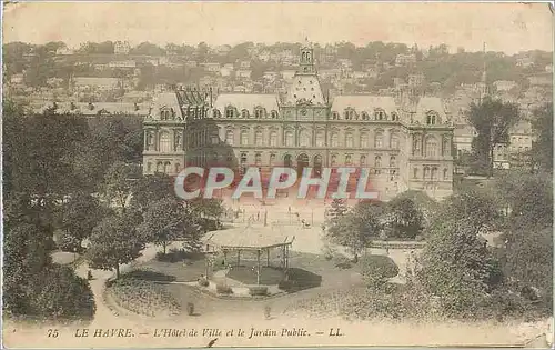 Cartes postales Le Havre L'Hotel de Ville et le Jardin Public