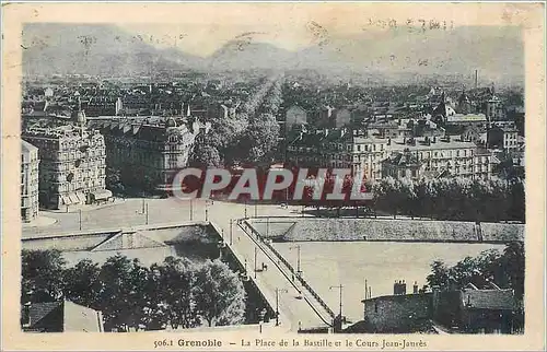 Cartes postales Grenoble La Place de la Bastille et le Cours Jean Jaures