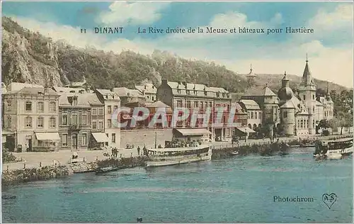 Cartes postales Dinant La Rive droite de la Meuse et Bateaux pour Hastiere
