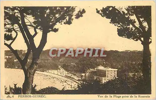 Cartes postales Perros Guirec Vue de la Plage prise de la Roseraie