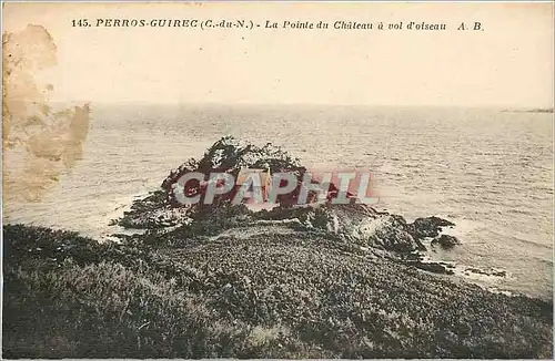 Cartes postales Perros Guirec C du N La Pointe du Chateau a vol d'Oiseau