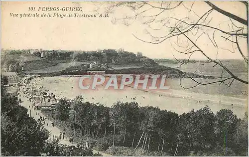 Cartes postales Perros Guirec Vue generale de la Plage de Trestraou