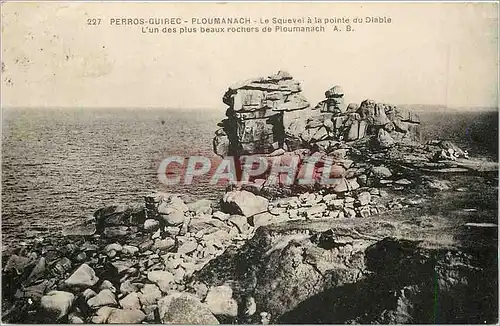 Cartes postales Perros Guirec Ploumanach Le Squevel a la pointe du Diable