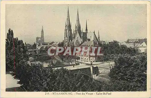 Ansichtskarte AK Strasbourg Pont des Vosges Eglise St Paul