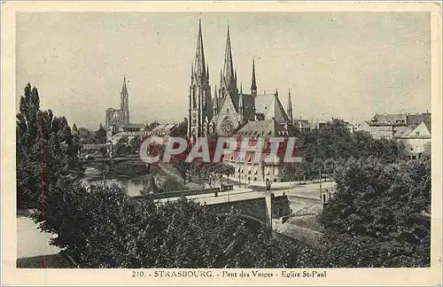 Cartes postales Strasbourg Pont des Vosges Eglise St Paul