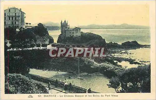 Cartes postales Biarritz Le Chateau Basque et les Bains du Port Vieux