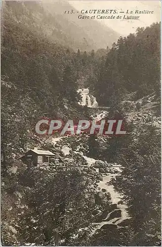 Cartes postales Cauterets La Raillere Gave et Cascade de Lutour