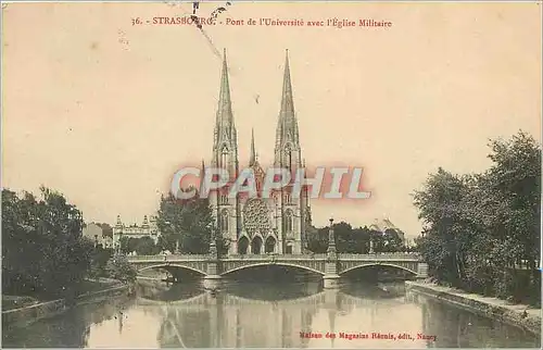 Cartes postales Strasbourg Pont de l'Universite avec l'Eglise Militaire