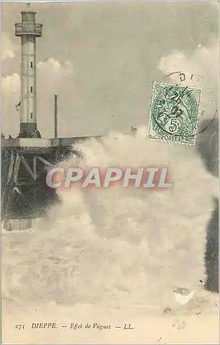 Cartes postales Dieppe Effet de Vagues Phare