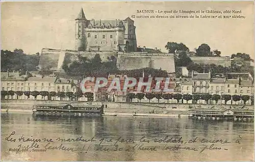 Cartes postales Saumur Le quai de Limoges et le Chateau cote nord