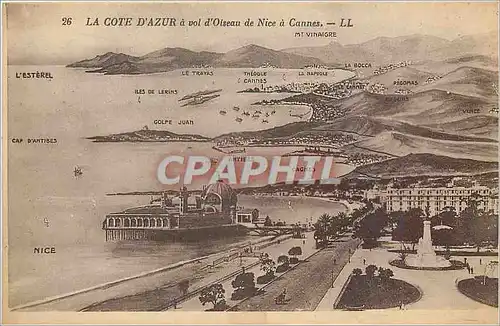 Cartes postales La Cote d'Azur a vol d'Oiseau de Nice a Cannes