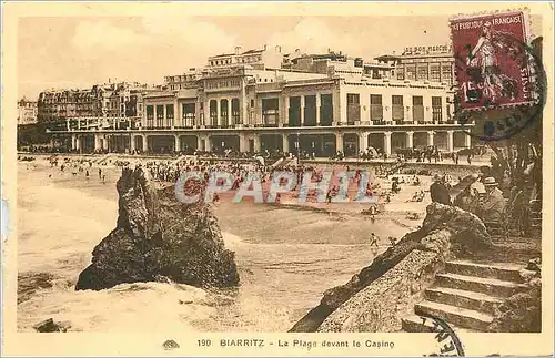 Cartes postales Biarritz La Plage devant le Casino