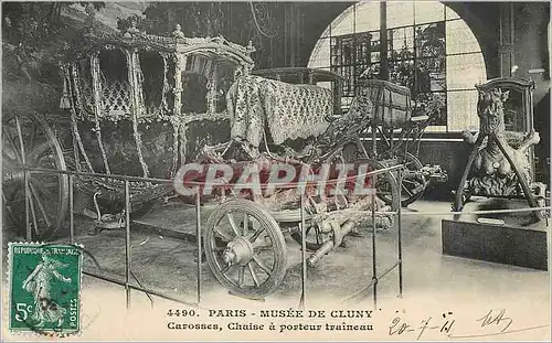Ansichtskarte AK Paris Musee de Cluny Carosses Chaise a porteur traineau